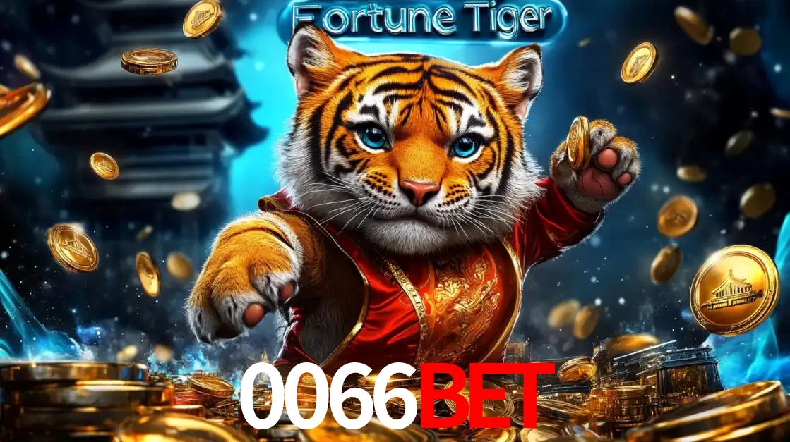 Imagem promocional do jogo de slot Fortune Tiger, com um tigre majestoso em traje tradicional cercado por uma fortuna em moedas de ouro, disponível agora no cassino 0066bet.